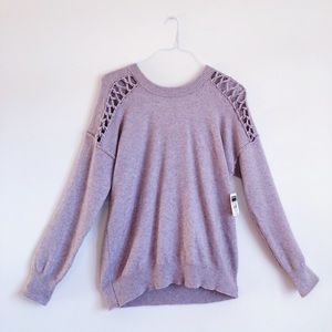 Lace Up Sweater - NEW